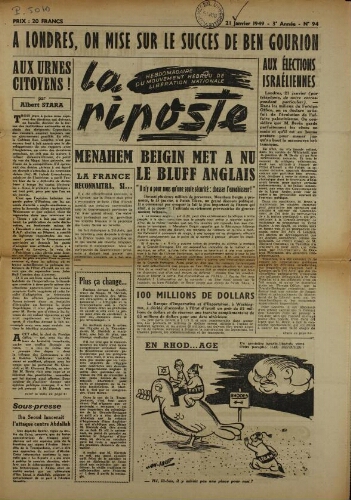 La Riposte N°94 (21 janv. 1949)